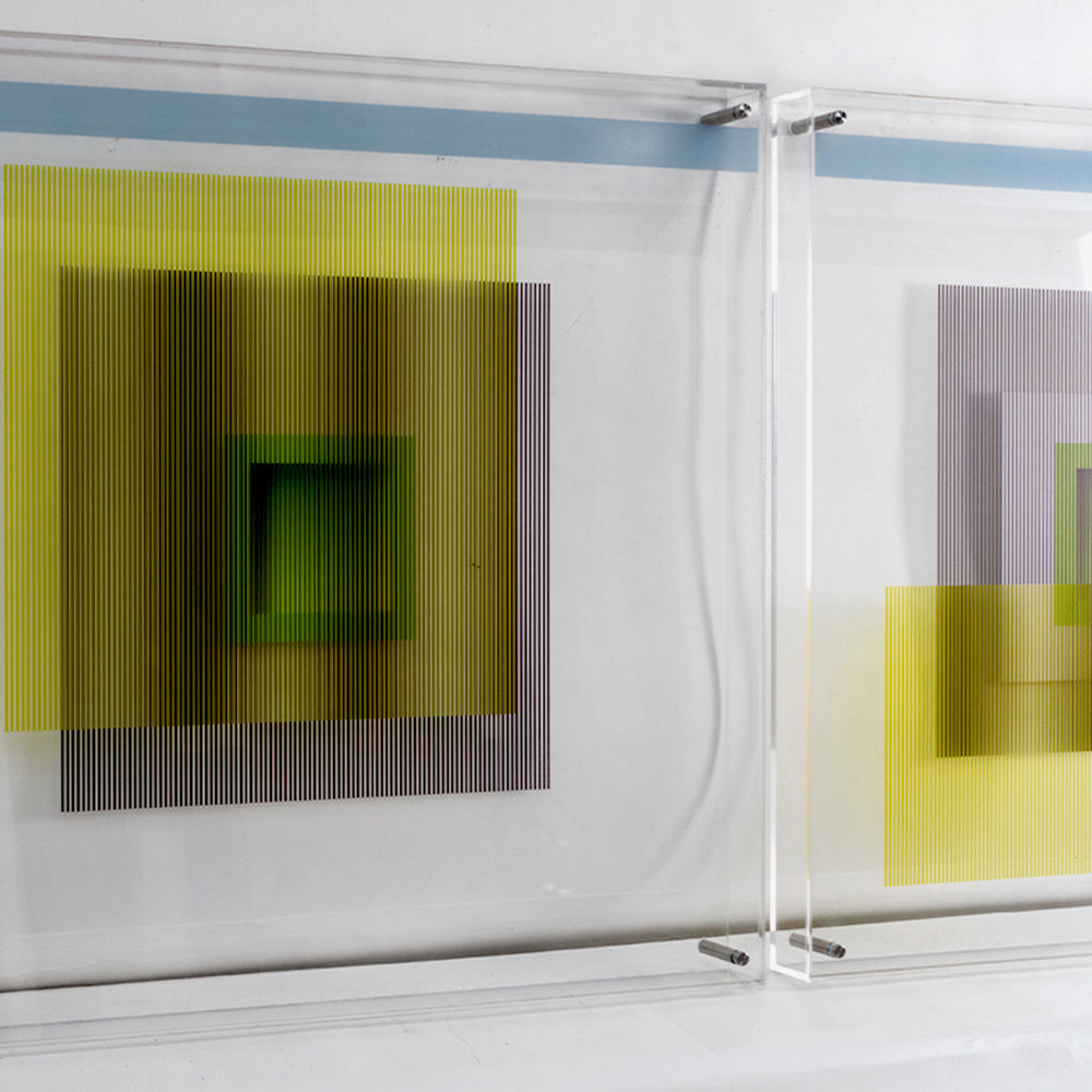 Tricolor Square Acrylic Installation Art