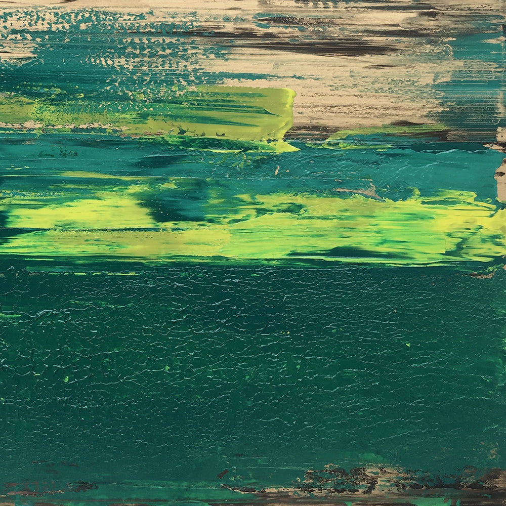 Green Sky Mixed Media Painting