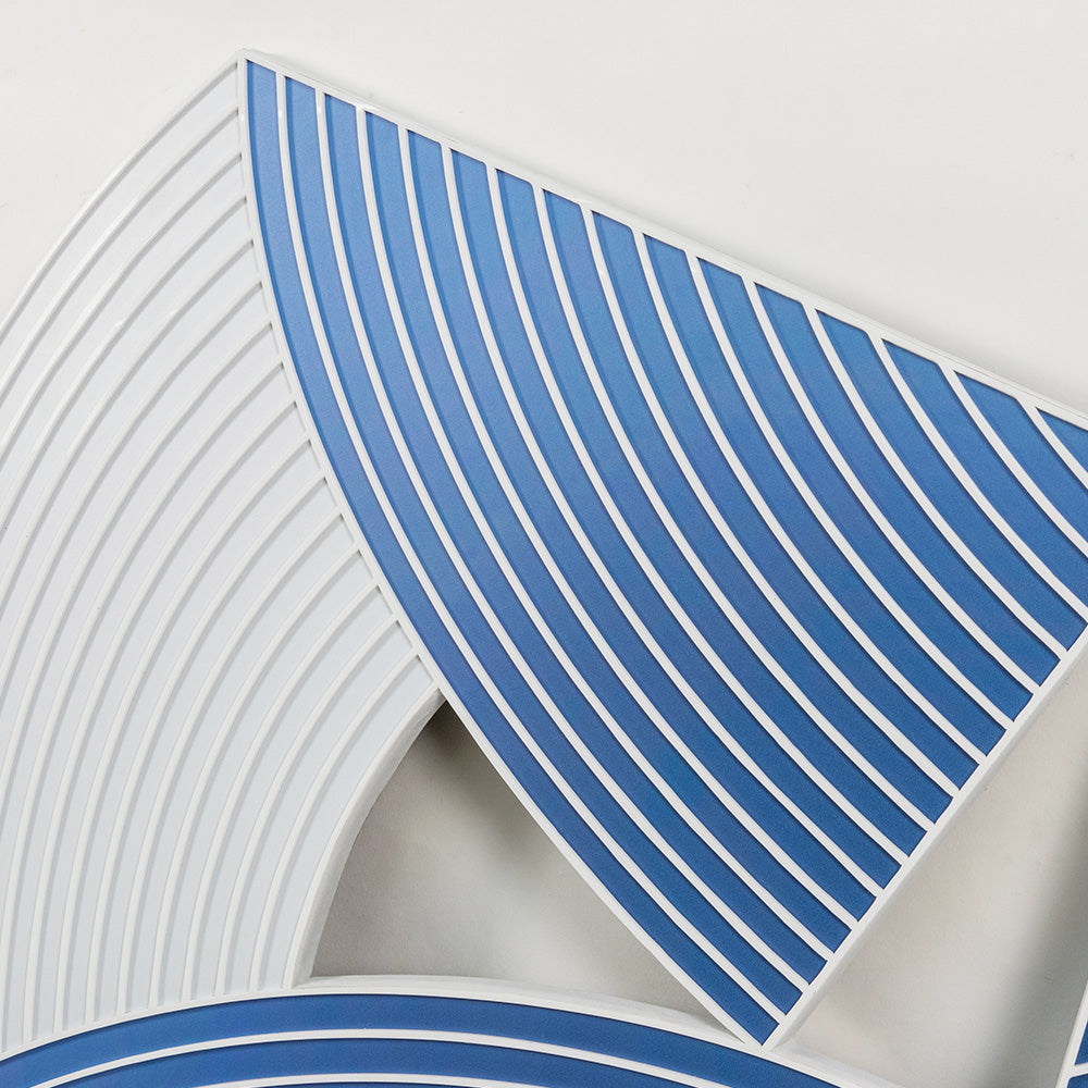 Blue and White Folded Acrylic Installation Art