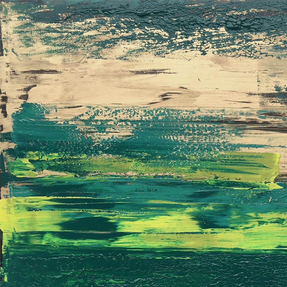 Green Sky Mixed Media Painting