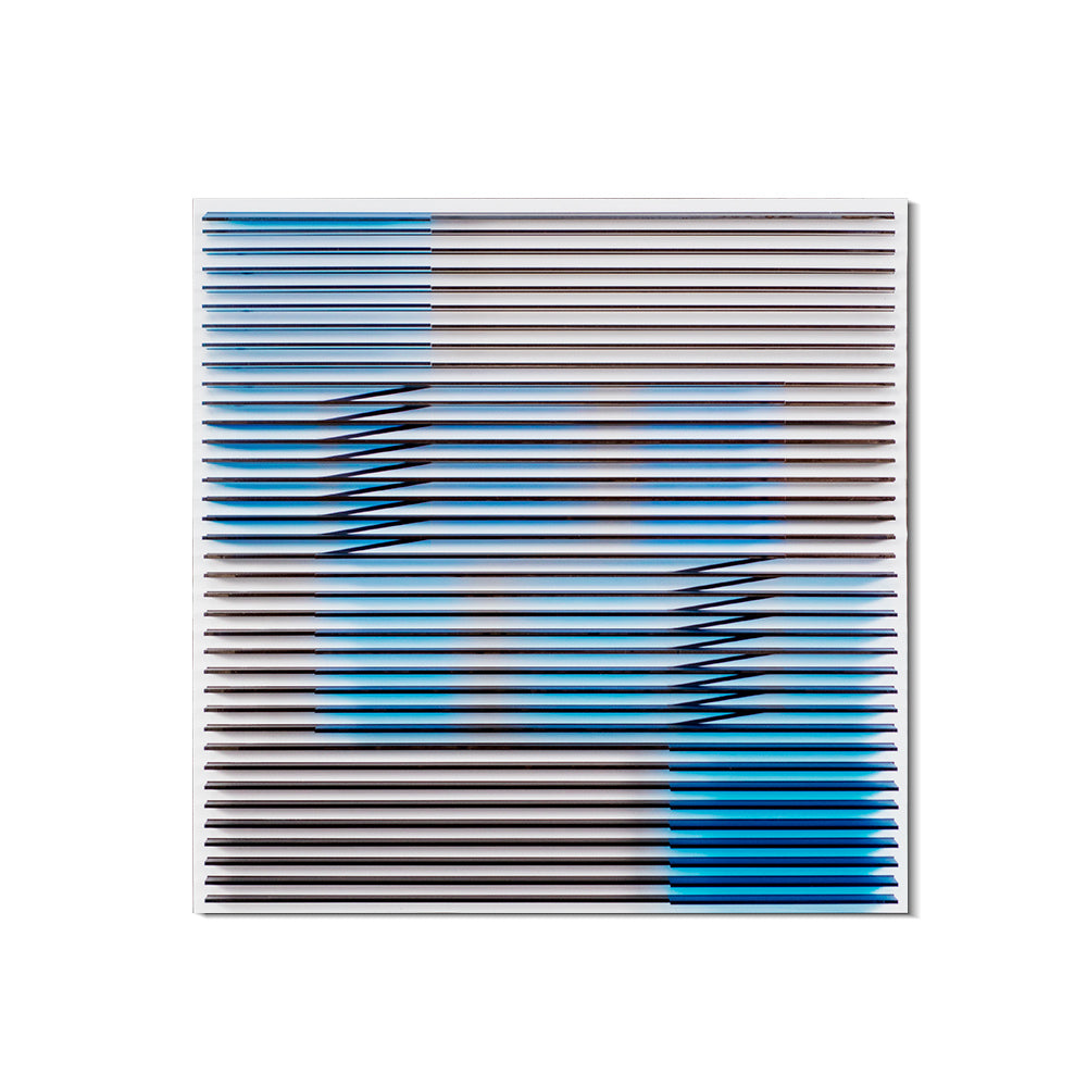 Blue Gray Square Acrylic Installation Art