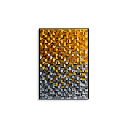 Yellow Mosaic Wood Carving Installation Art