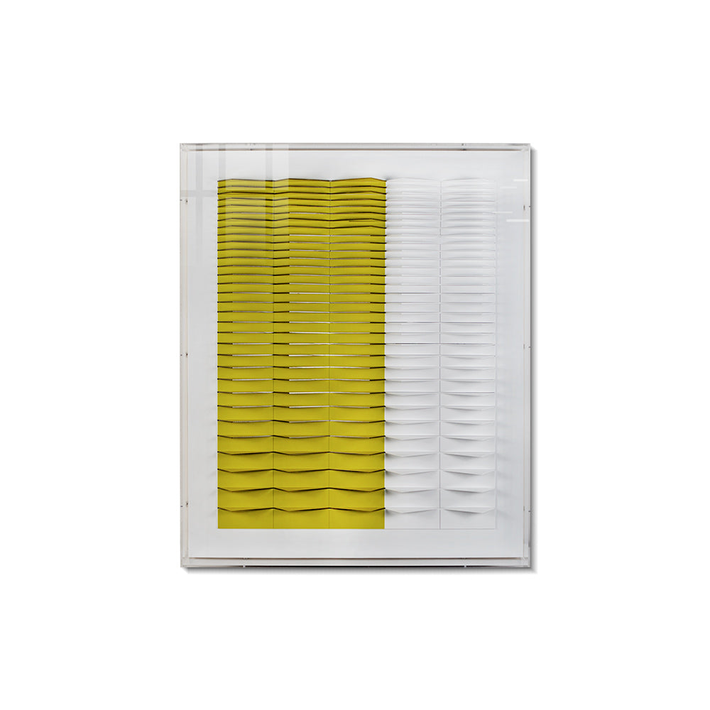 White and Yellow Blinds Shape Acrylic Installation Art