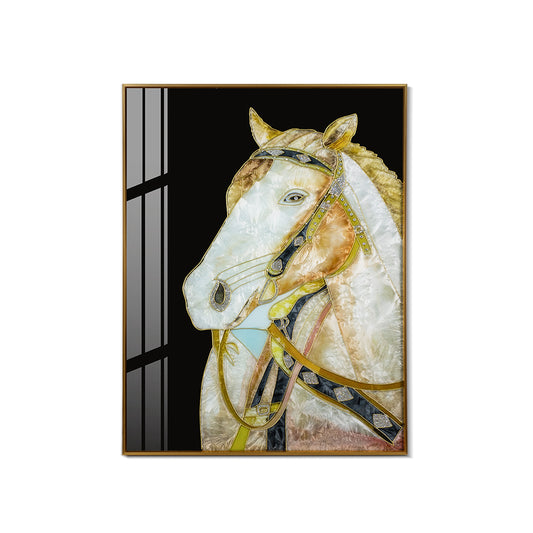 White Horse Enamel Craft Installation Art