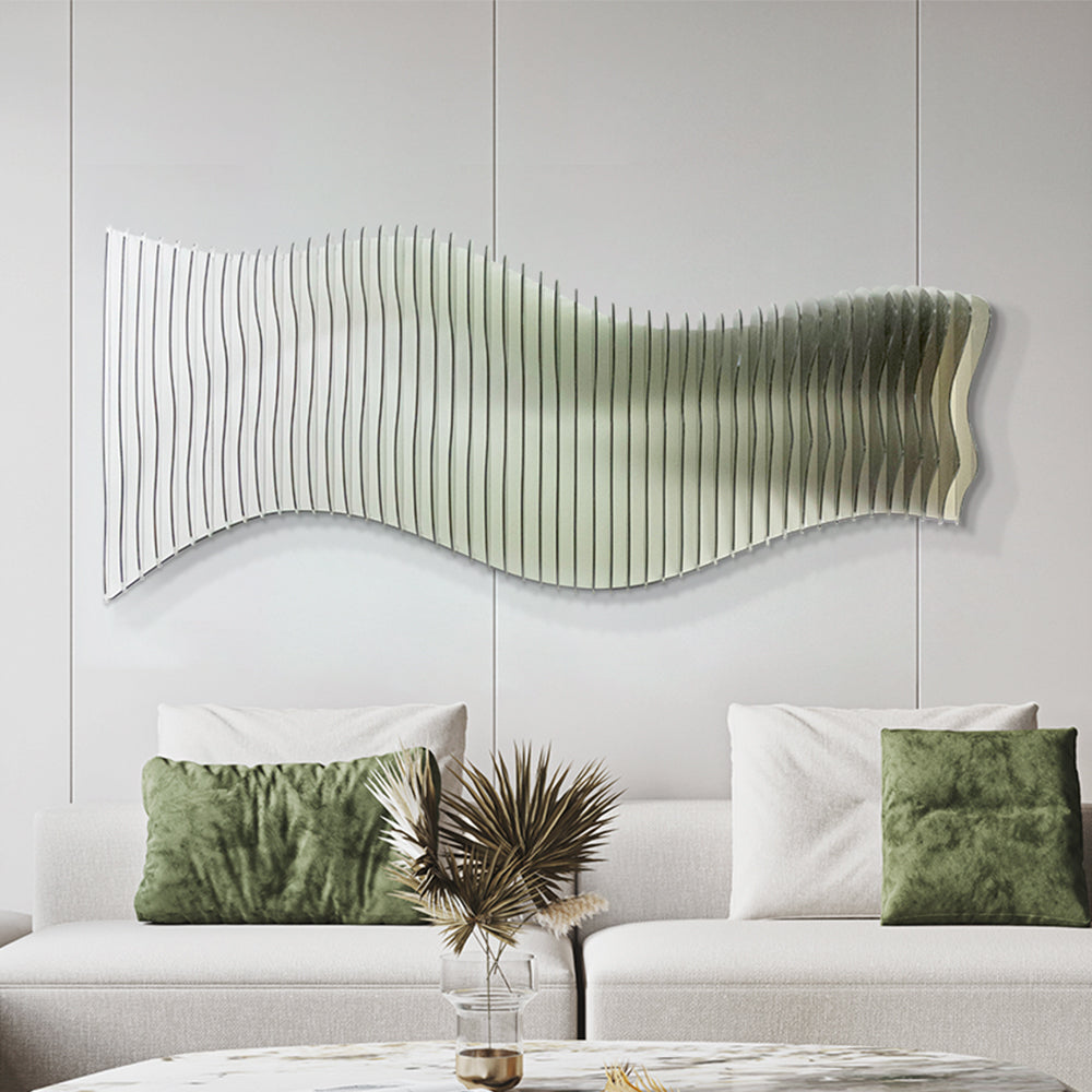 Green Gradient Wave Acrylic Installation Art