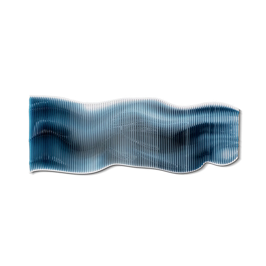 Dark Blue Wave Shape Acrylic Installation Art